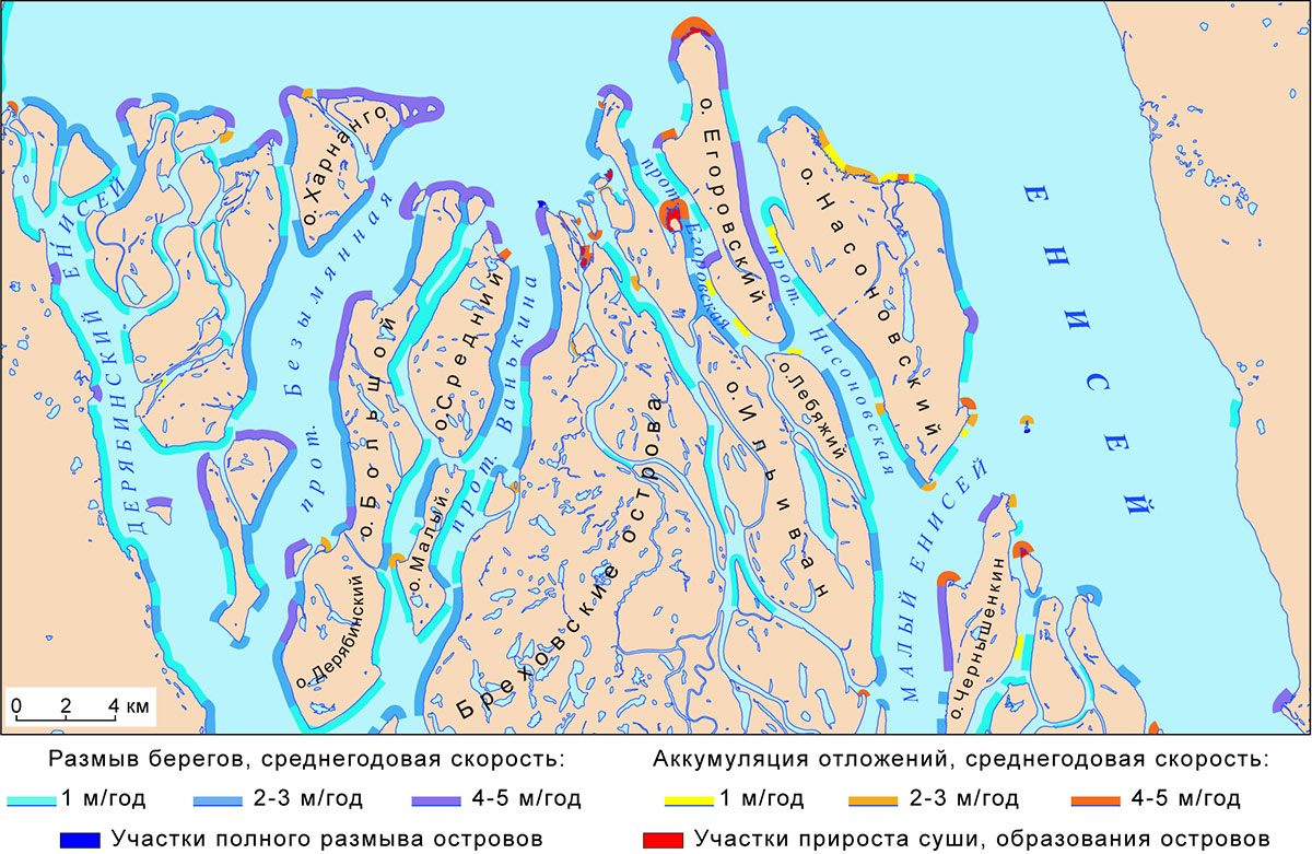 Река Енисей на карте России